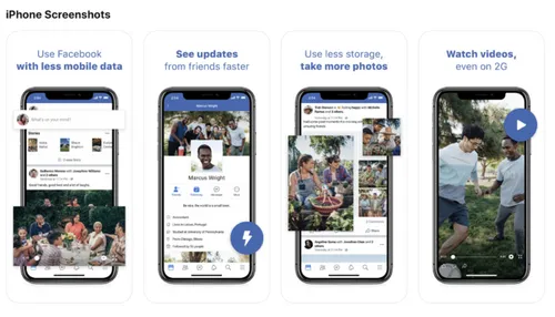 <em>iPhone screenshots Facebook LiteSource: App Store<\/em>