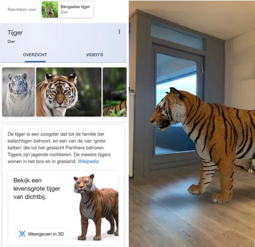 google 3d dieren tijger