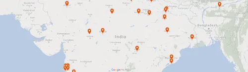 De stations in India waar de gratis WiFi 3,5 miljoen mensen per maand bedient.