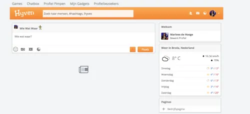 En zo ziet een nieuw Hyves-profiel er in 2018 uit