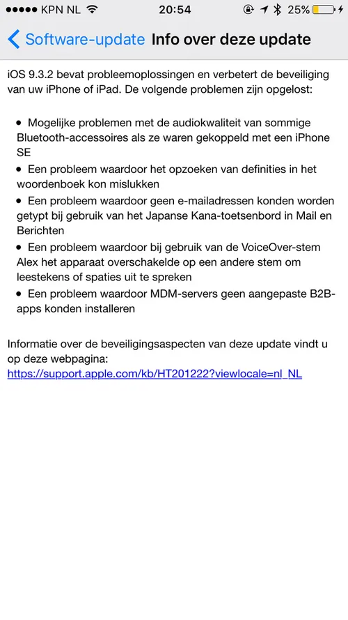 de update notes