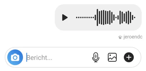 Voorbeeld van een Instagram spraakbericht