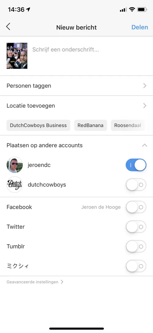 <i>Plaatsen op andere accounts</i>