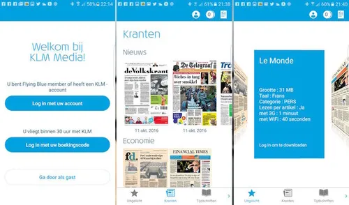 De KLM Media app