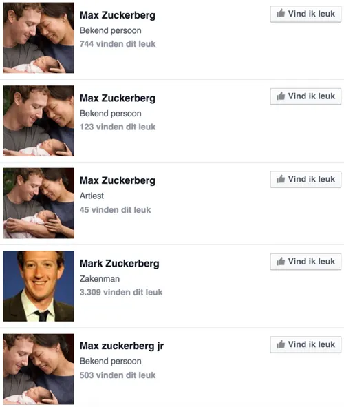 Max Zuckerberg op Facebook