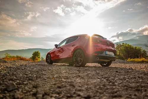 Mazda 3 with SkyActiv motor under the Bulgarian sun
