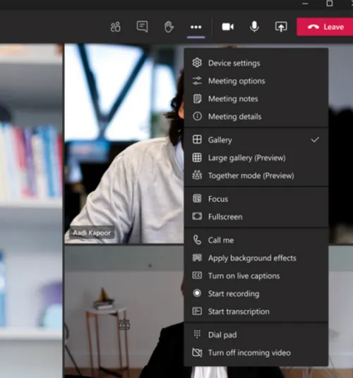 Microsoft Teams live transcription