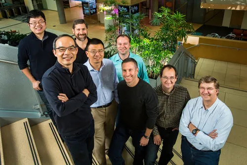 Het spraakherkennings-researchteam van Microsoft. <em>[Foto Dan Delong]<\/em>