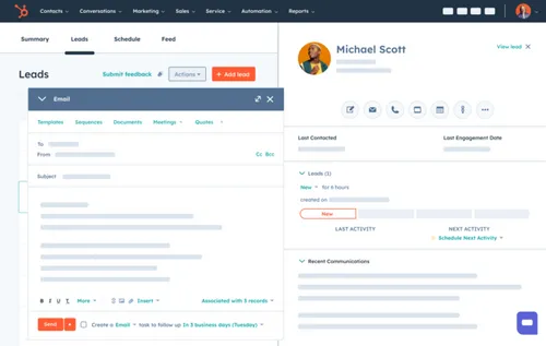 Sales Hub_Prospecting workspace_Email a lead