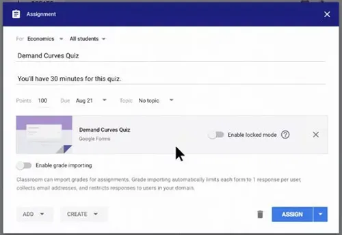 Google Classroom `locked mode`\u00a9 Google