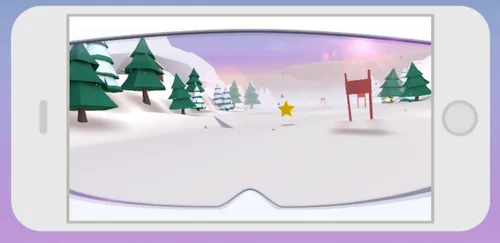 De ski-game Slope Stars die je kunt spelen met de VR-bril.