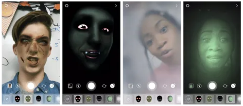 De Halloween-filters van Instagram voor 2018. Beeld: Instagram