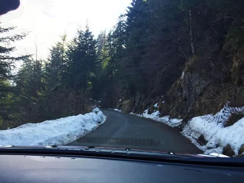 En ook nog sneeuw onderweg naar boven.