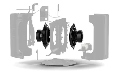 Het ronde design en de naar binnen gerichte woofers moeten voor nog betere bassen zorgen.