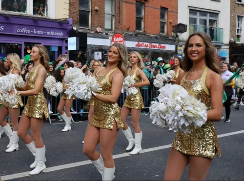 St Patricks Day cheerleaders