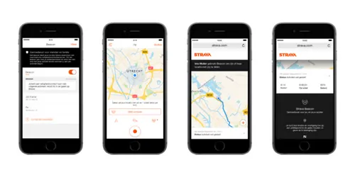 Voorbeeld van Strava Beacon
