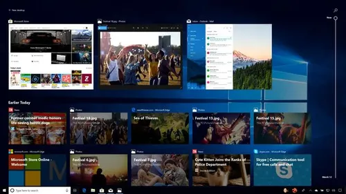 Timeline geeft alles grafisch weer. Beeld: Microsoft