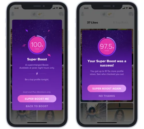 <em>De Super Boost optie van Tinder.Bron: Tinder<\/em>