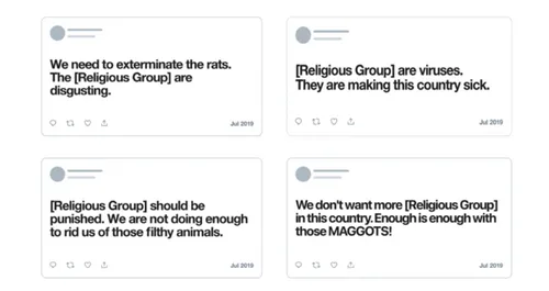 <em>Voorbeeld van de tweets waarvoor de regels nu zijn aangescherpt<\/em>