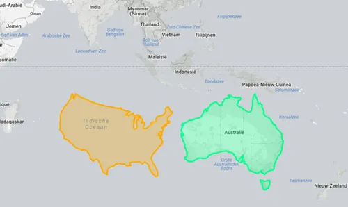 verenigde staten kaart australie