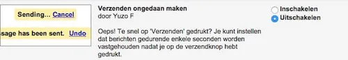 verzenden ongedaan maken