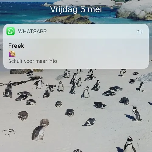 Er komt een bericht binnen op je homescherm