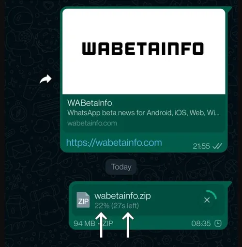 whatsapp eta screenshot