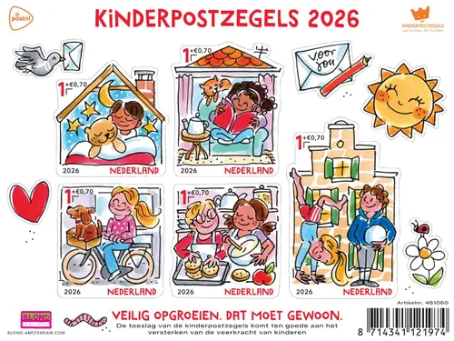 Kinderpostzegelvel ontworpen door Blond Amsterdam