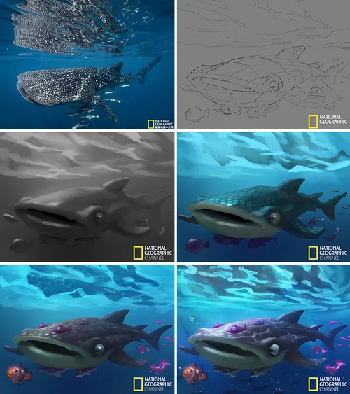 artist transforms national geographic photographs into adorable illustrations 5b3de2d17ccda 880