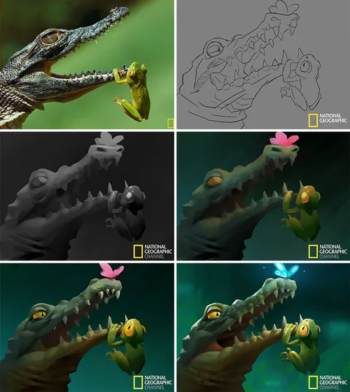 artist transforms national geographic photographs into adorable illustrations 5b3de2d8e6198 880