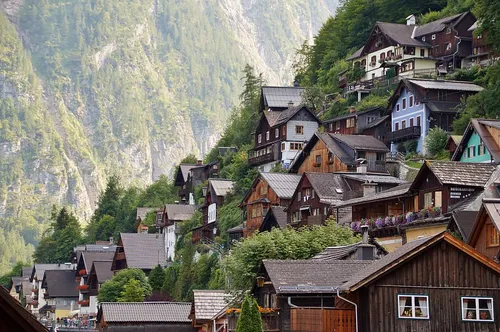 hallstatt historical city wooden