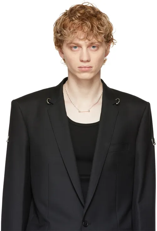 johnlawrencesullivan silver straight barbell necklace