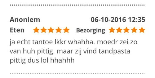 pittig als tandpasta