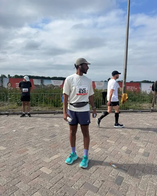 Last year I ran my first marathon in 4-38. This time I finished in 3-18. I trained almost every