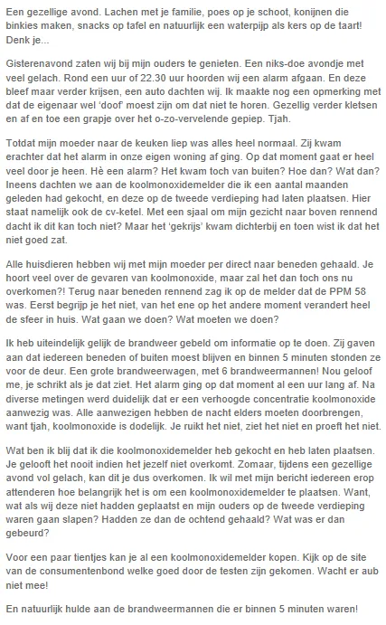 verhaal koolmonoxide