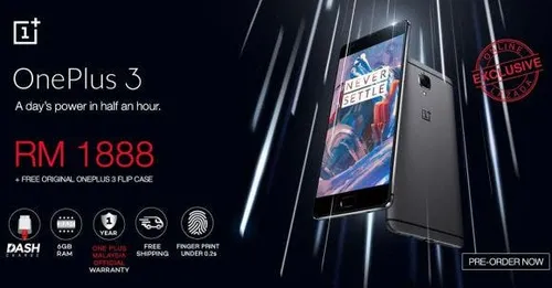 160725 oneplus 3 malaysia preorder official