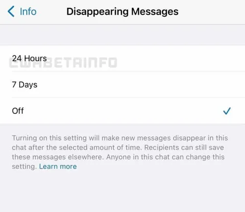 24 hours disappearing messages ios 768x663 1