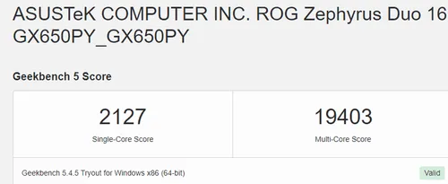 7945hx geekbench6 score