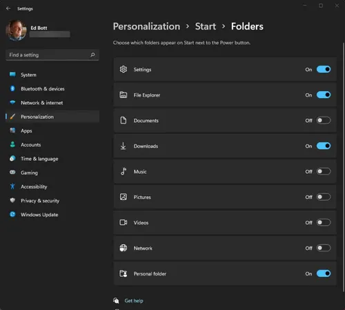 add folder shortcuts to start