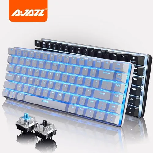 ajazz ak33 backlight alloy case 75 82 keys mx blue black usb n key rollover mechaincal