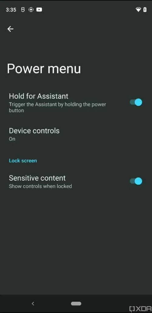 android 12 hold power button for assistant