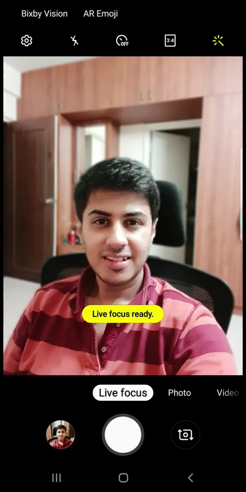 android pie live focus selfie