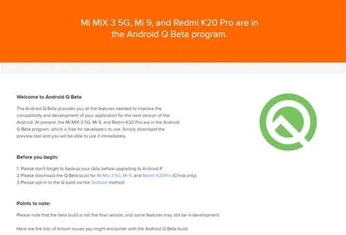 android q for redmi k20 a