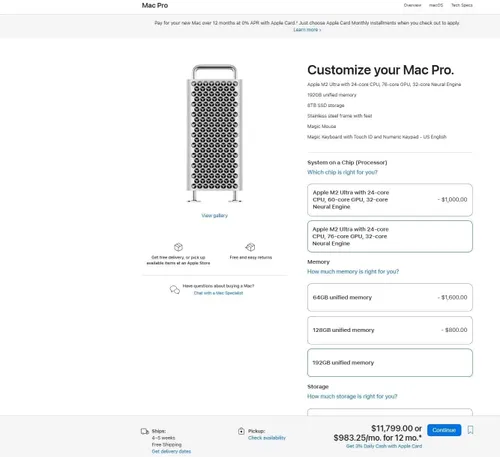 apple mac pro highest configuration