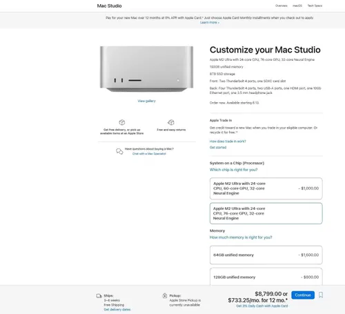 apple mac studio high configuration price