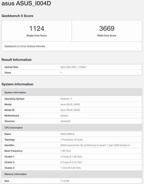 asus zenfone 8 pro asus i004d geekbench