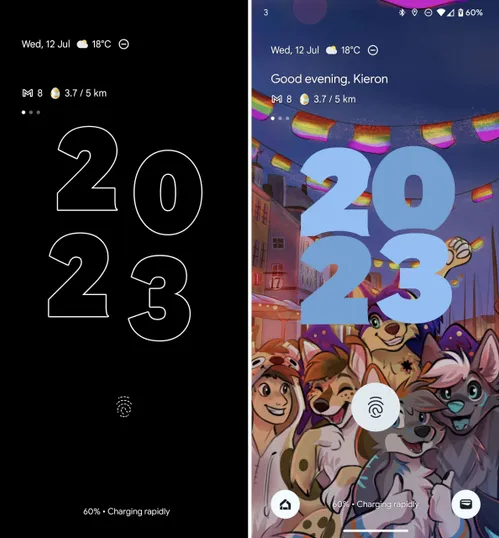 at a glance widget on lock screen and aod scaled