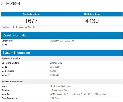 axon m zte z999 geekbench