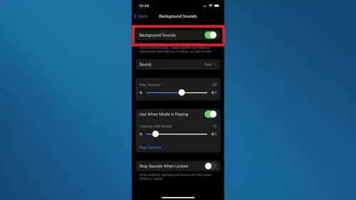 background sounds in ios 15 step 5