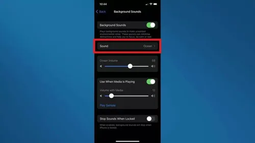 background sounds in ios 15 step 6